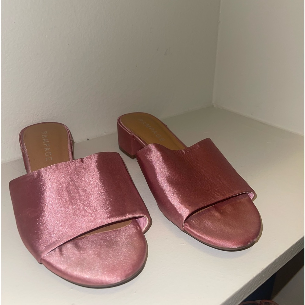 Pink Satin Rampage Slides - Picture 2 of 6